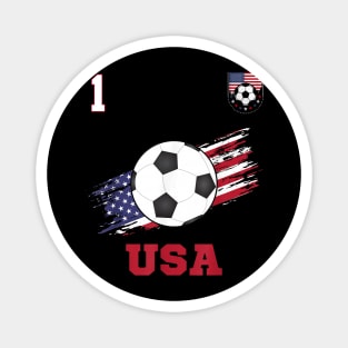 American USA Flag Soccer Jersey Favorite Lucky Number 1 Women Men Magnet
